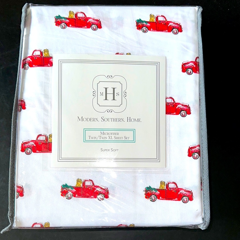 🆕 BELK Twin Microfiber Holiday Sheet Set